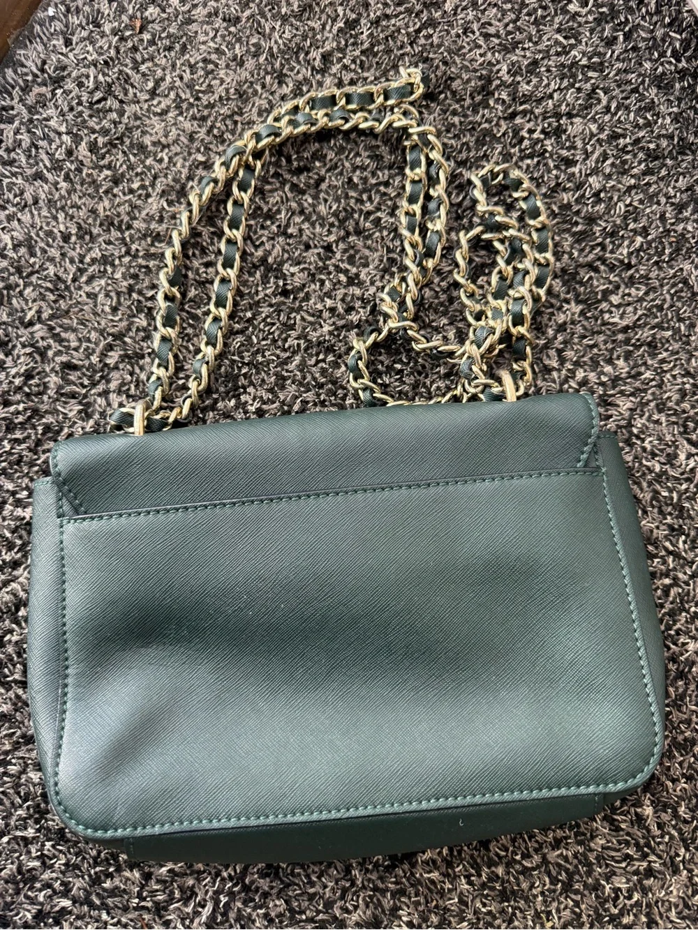 Tory Burch Dark Green Chain-Shoulder Crossbody
